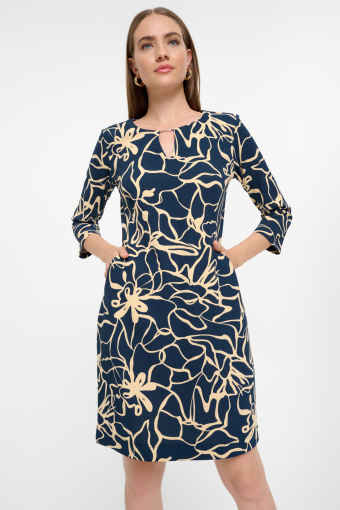 Czarno-beżowa sukienka z printem Czarno-beżowa sukienka z printem