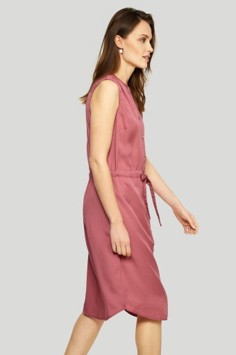 Sukienka z lyocell'u z wiązaniem w pasie