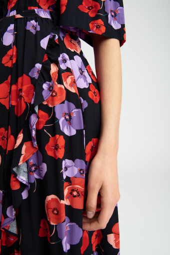 Sukienka hiszpanka z nadrukiem w kwiaty