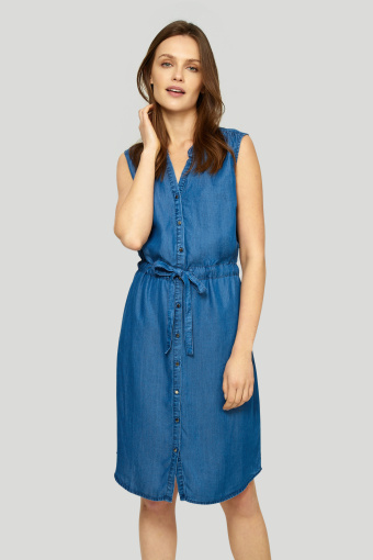 Rozpinana sukienka z paskiem