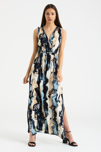 Sukienka maxi z kolorowym nadrukiem