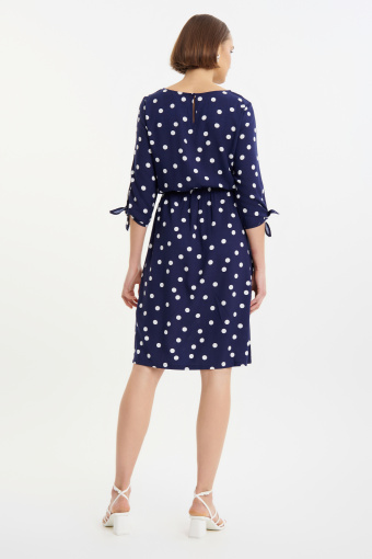 Granatowa sukienka w grochy Granatowa sukienka w grochy