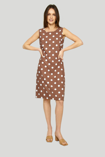 Lniana sukienka z nadrukiem