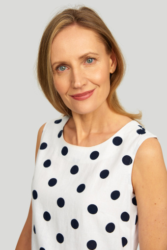 Lniana sukienka z nadrukiem