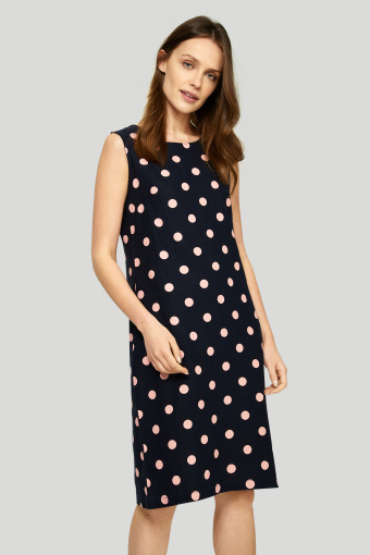 Lniana sukienka z nadrukiem