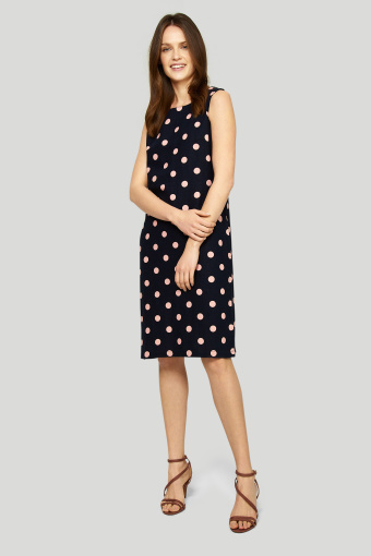 Lniana sukienka z nadrukiem