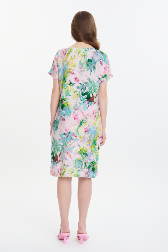 Wiskozowa sukienka oversize nadruk w kwiaty