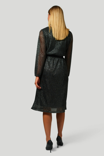 Szyfonowa sukienka z połyskującą nitką, czarna