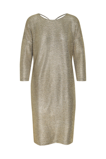 Dopasowana sukienka z połyskującej dzianiny