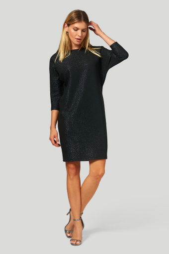 Elegancka sukienka z połyskującej dzianiny