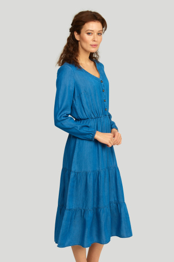 Sukienka z lyocell'u z falbanami