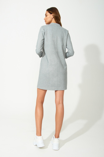 Klasyczna sukienka z dzianiny z dodatkiem włókien ekologiczny, szara