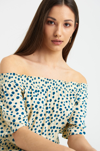 Sukienka hiszpanka z nadrukiem w groszki