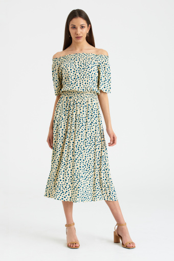 Sukienka hiszpanka z nadrukiem w groszki