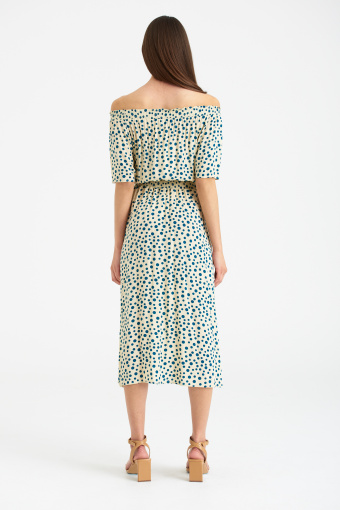 Sukienka hiszpanka z nadrukiem w groszki