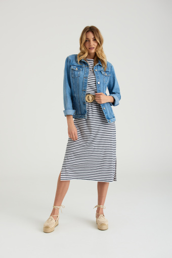 Dzianinowa sukienka w paski Dzianinowa sukienka w paski