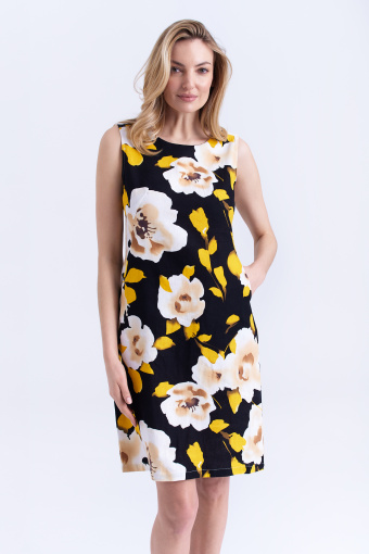 Krótka sukienka z nadrukiem w retro kwiaty