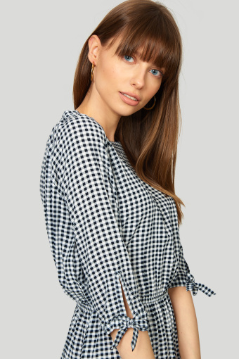 Wiskozowa sukienka w kratkę vichy