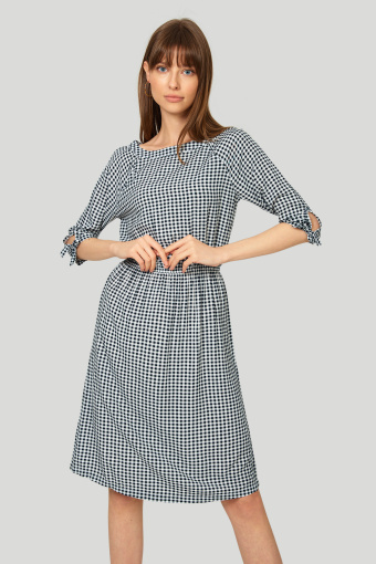 Wiskozowa sukienka w kratkę vichy