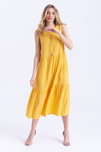 Żółta sukienka z falbaną Żółta sukienka z falbaną