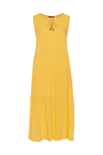 Żółta sukienka z falbaną Żółta sukienka z falbaną