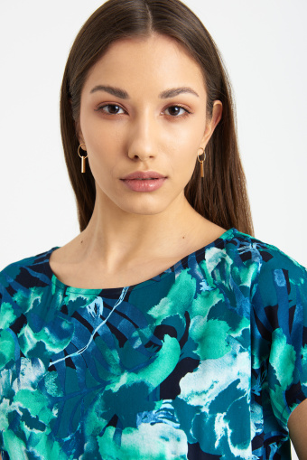 Wiskozowa sukienka maxi z nadrukiem w kwiaty