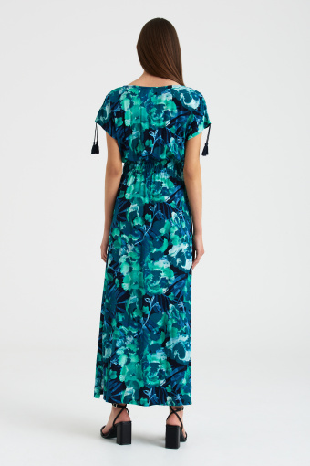 Wiskozowa sukienka maxi z nadrukiem w kwiaty