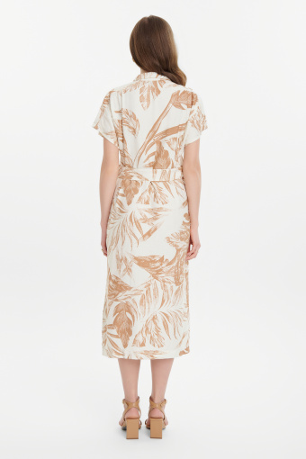 Biało-beżowa sukienka tropic