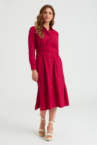 Lniana szmizjerka w kolorze fuksji