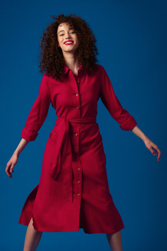 Lniana szmizjerka w kolorze fuksji