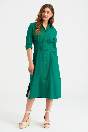 Zielona szmizjerka z dodatkiem lnu