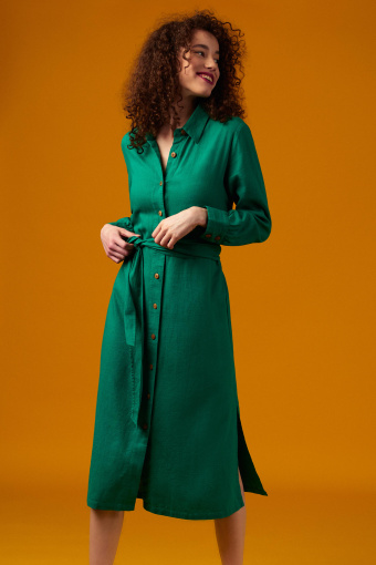 Zielona szmizjerka z dodatkiem lnu