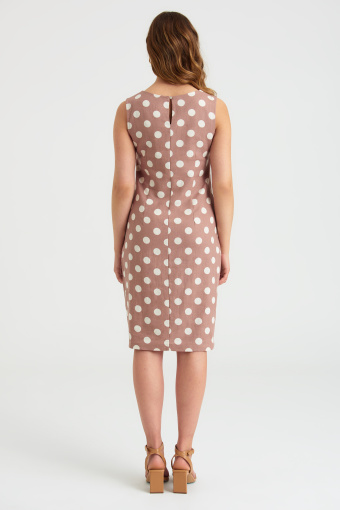 Lniana sukienka z nadrukiem w kropki