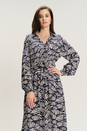 Sukienka maxi z czarno-białym printem