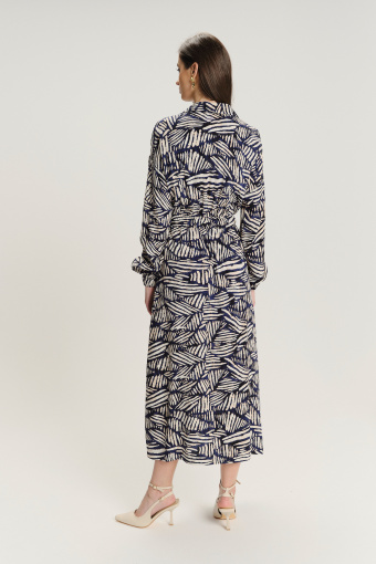 Sukienka maxi z czarno-białym printem