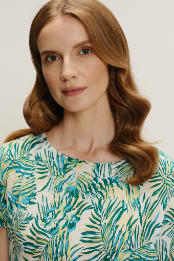 Sukienka z roślinnym printem