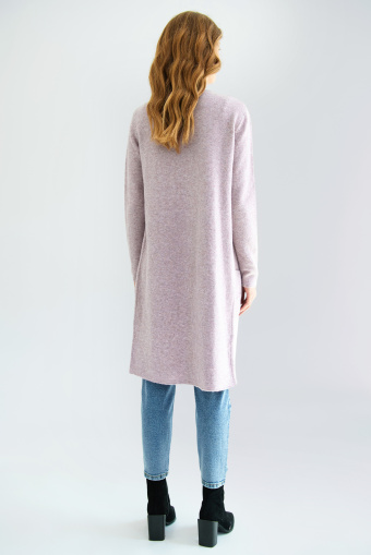 Jasnoróżowy kardigan z dodatkiem wełny