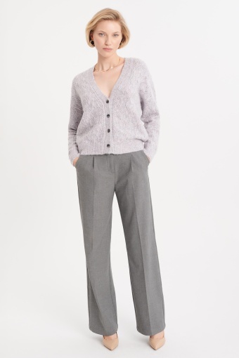 Szary kardigan z miękkiej, swetrowej dzianiny