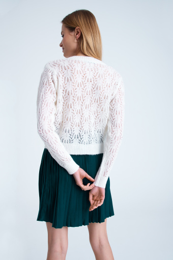 Ażurowy kardigan w kolorze ecru