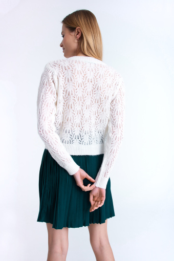 Ażurowy kardigan w kolorze ecru