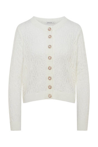 Ażurowy kardigan w kolorze ecru