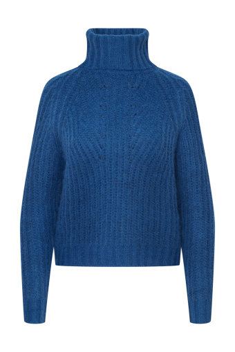 Granatowy golf z dodatkiem wełny Granatowy golf z dodatkiem wełny