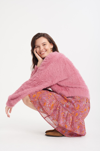 Jasnoróżowy kardigan oversize Jasnoróżowy kardigan oversize