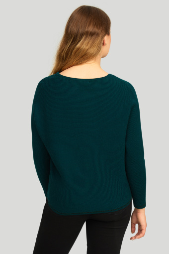 Sweter o luźnym kroju w drobny prążek