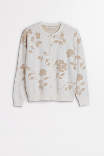 Kardigan z nadrukiem w kwiaty