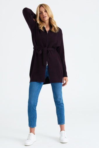 Połyskujący kardigan w kolorze ciemnej czekolady Połyskujący kardigan w kolorze ciemnej czekolady