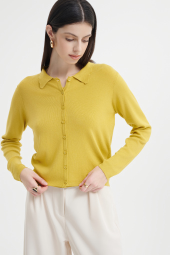 Limonkowy kardigan w prążek 