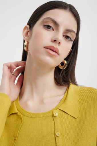 Limonkowy kardigan w prążek 