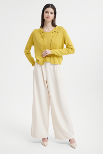 Limonkowy kardigan w prążek 