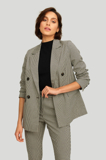 Czarny, dopasowany sweter ze stójką